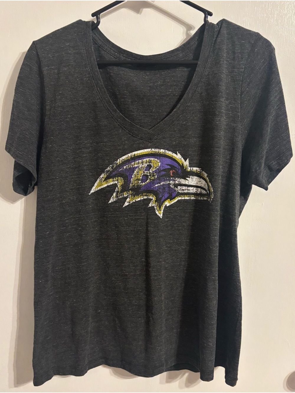 Baltimore Ravens Women's Dark Gray V-Neck Tee